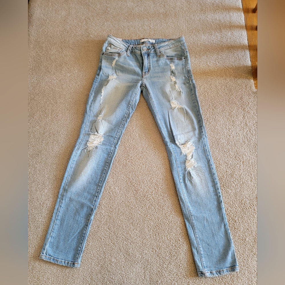 KanCan Jeans Womens Size W5/26 Destroyed Skinny Leg Stretch Denim